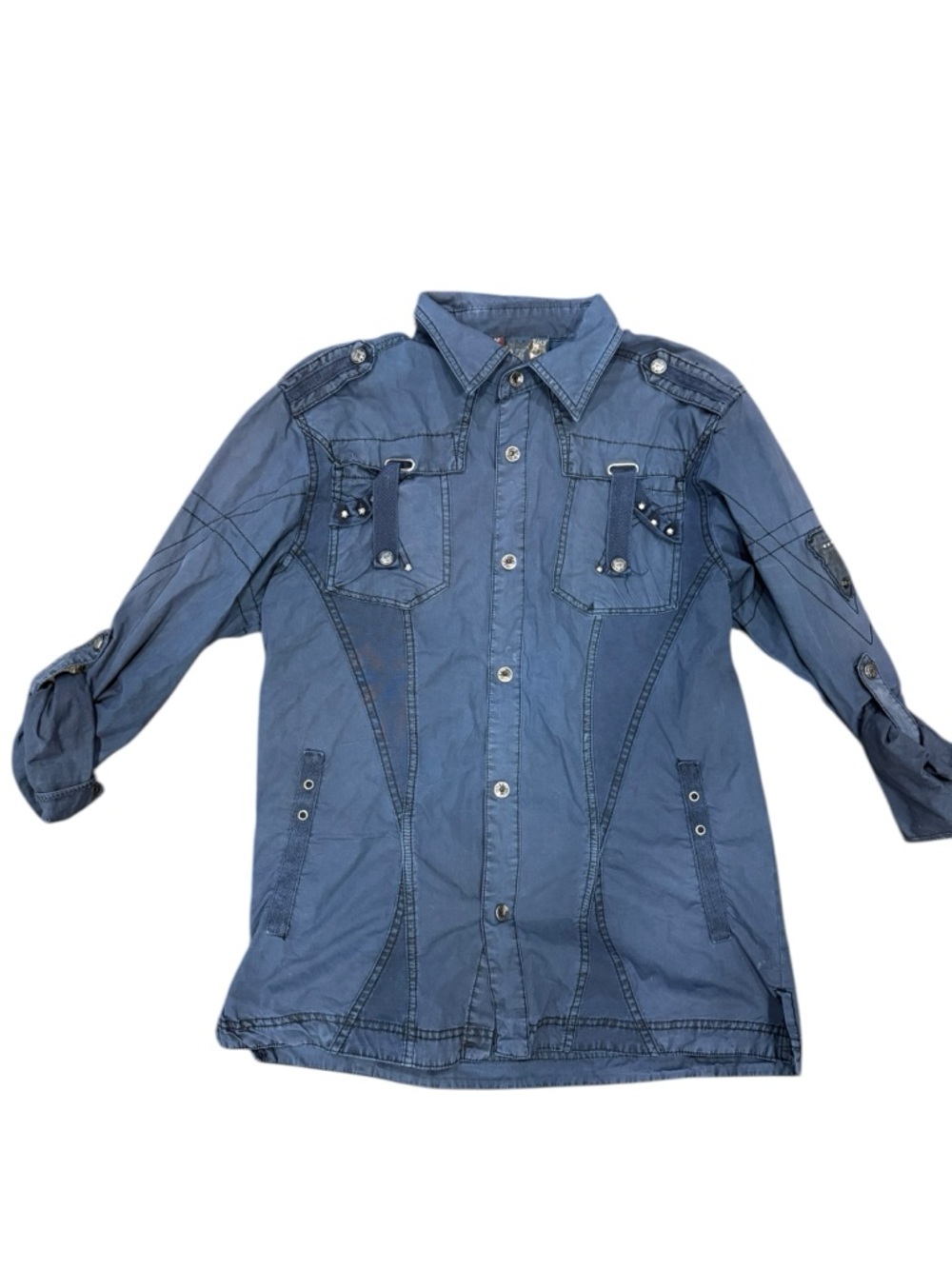 VNTG F.U.S.A.I. Women’s Y2K Utility Shacket - Navy Size Medium